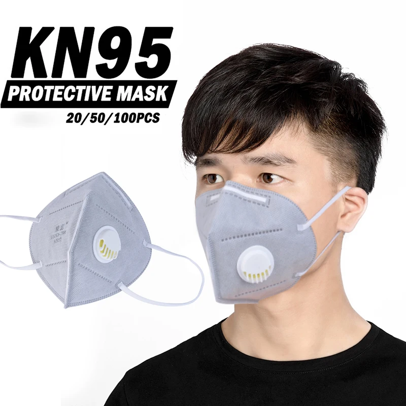 

3 Layers Filter Face Mask 95% Filtration PM2.5 Anti Dust KN95 Respirator Mask Fog Proof Breathable Outdoor Daily Mouth-Muffle