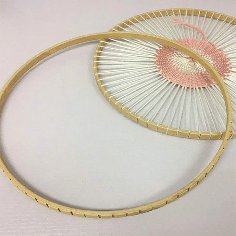 Best Round Wooden Loom Hand-Knitting Machine for DIY Handmade Wall Hangings Household Weaving Tools 29 x 29CM