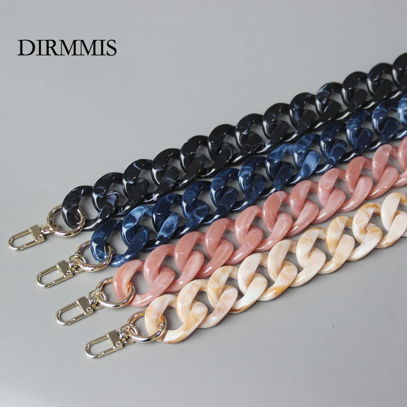 DIY New Fashion Woman Handbag Accessory Chain Black Pink Detachable Resin Blue Luxury Strap Women Clutch Shoulder Purse Chain 50 200 pieces 6 colors wholesale metal mini d ring buckle detachable handbag accessories for bag purse zipper slider