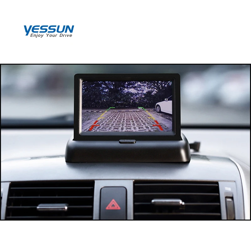 Yessun 4,3 дюймов складываемый автомобильный монитор TFT ЖК-дисплей камера s обратная парковочная камера для автомобиля Мониторы Заднего вида NTSC PAL