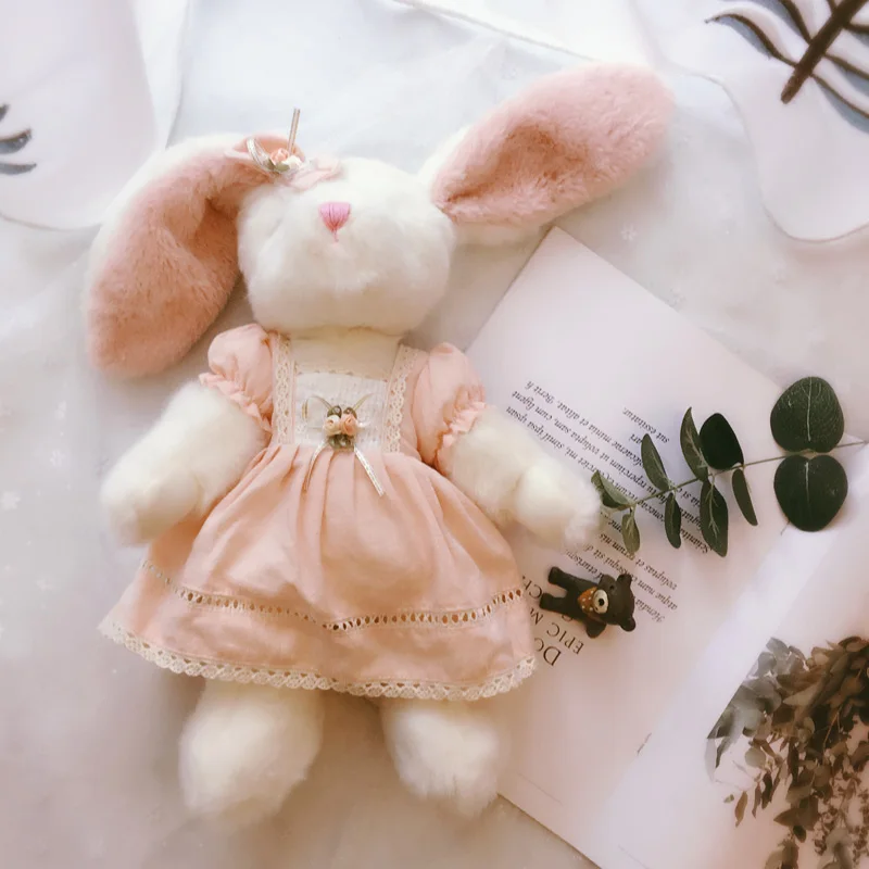 Милые плюшевые набивные плюшевые игрушки шарнир кролик кукла мягкая игрушка набивная ручная работа животное кукла-Кролик Детские игрушки День рождения Рождественский подарок
