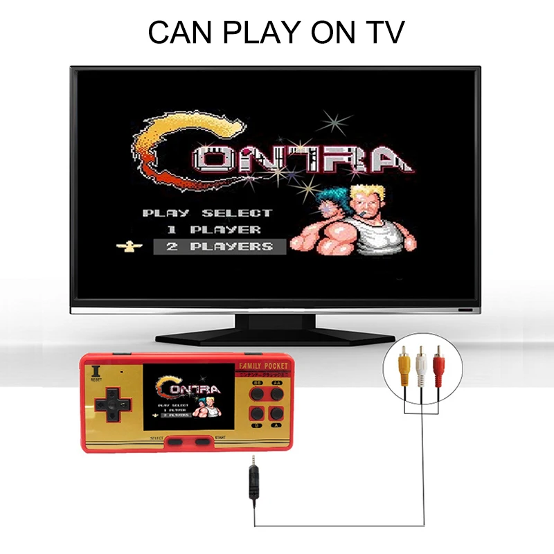 Ретро FC портативный цветной экран Портативный игровой плеер с 638 играми бесплатно/играть 60P игровой картридж JP Версия/tv out
