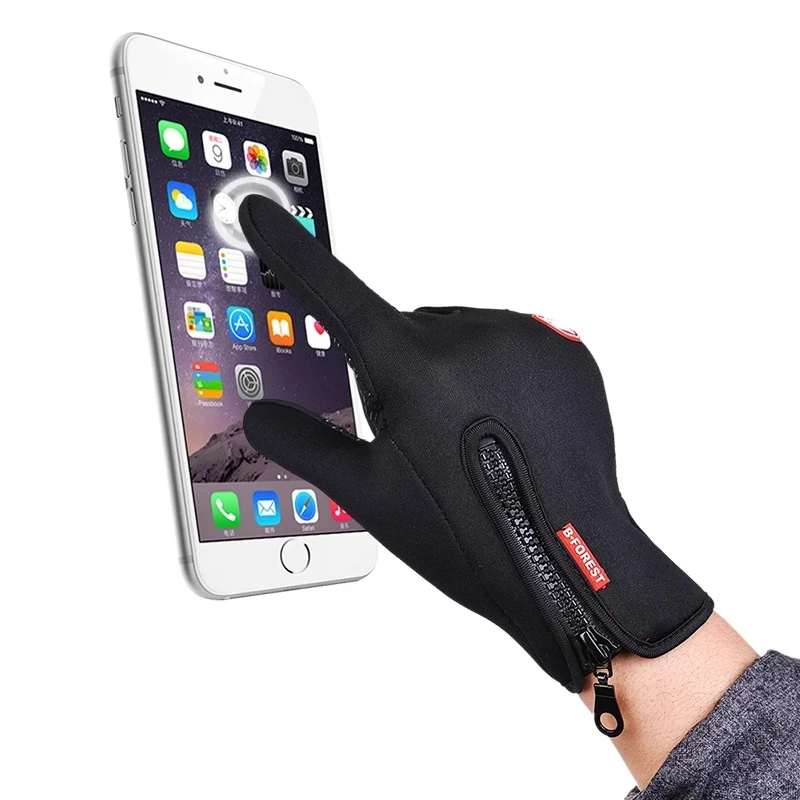 Unisex Touchscreen Winter Cycling Bicycle Bike Ski Outdoor Camping Hiking Motorcycle Gloves Sports Full Finger Adjustable Zipper