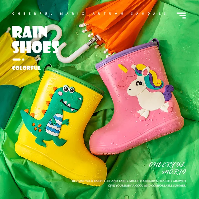 Kids Cartoon Dinosaur Rain Boots 2