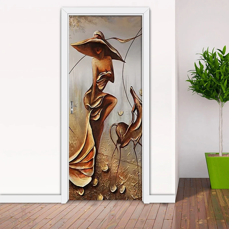 Съемные двери наклейки Европейский 3D рельефная фигура водонепроницаемый