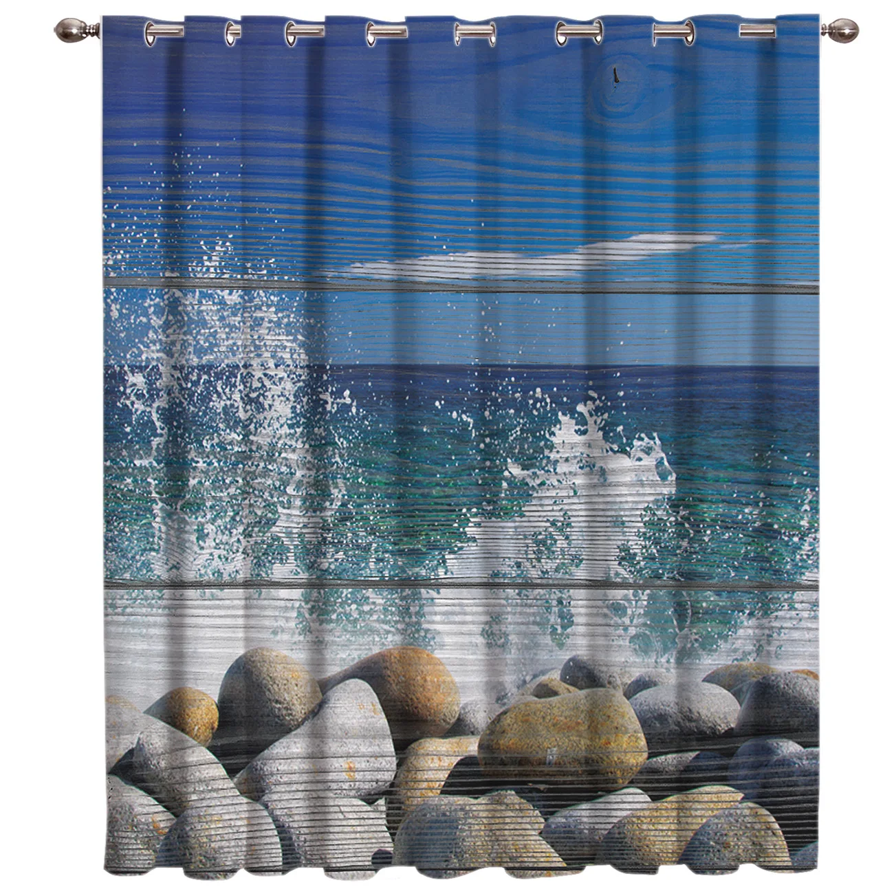 Деревянный текстурированный фон с волнами и камнями цветочная ткань дети окно