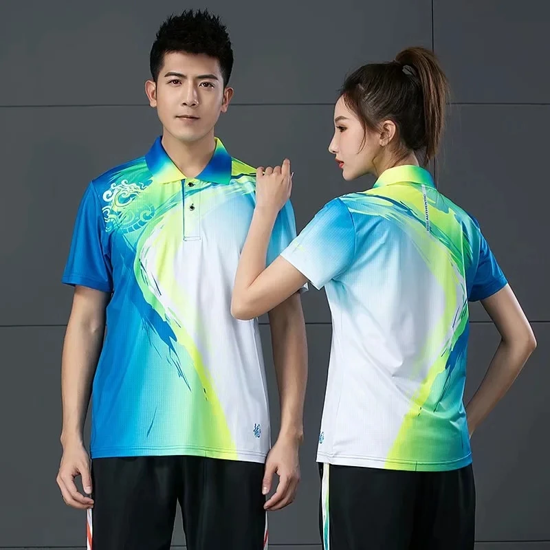 Sports Clothes Men Tennis shirts Breathable Badminton Shirt Women Men Table Tennis Team Polo T Shirts