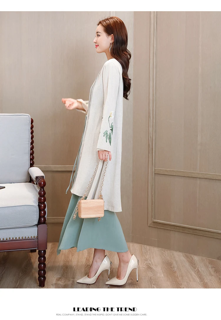 Fj6605 Ethnic-Style Improved Chinese Clothing Spring And Summer Hand-Painted Zen Service Tea Service Cotton Linen Cardigan