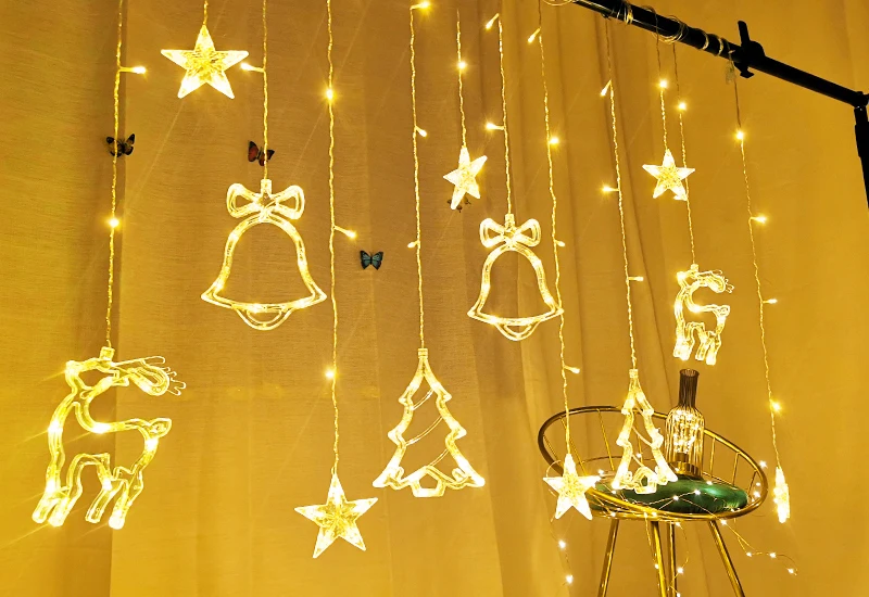 LED Christmas String Lights Garland Fairy Lights Star Lamp Outdoor Curtain Decor for Party Holiday Wedding New Year Decoration