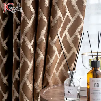 

JCyh Luxury Gilding Process Curtains For Living Room Bedroom Coffee Curtain For Window Treatment Thick Velvet Drapes Shading 90%
