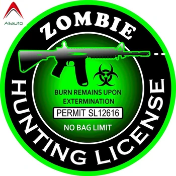 

Aliauto Zombie Series Reflective Car Sticker Zombies Hunting License Retro-refective Creative Decoration Decals PVC,10cm*10cm