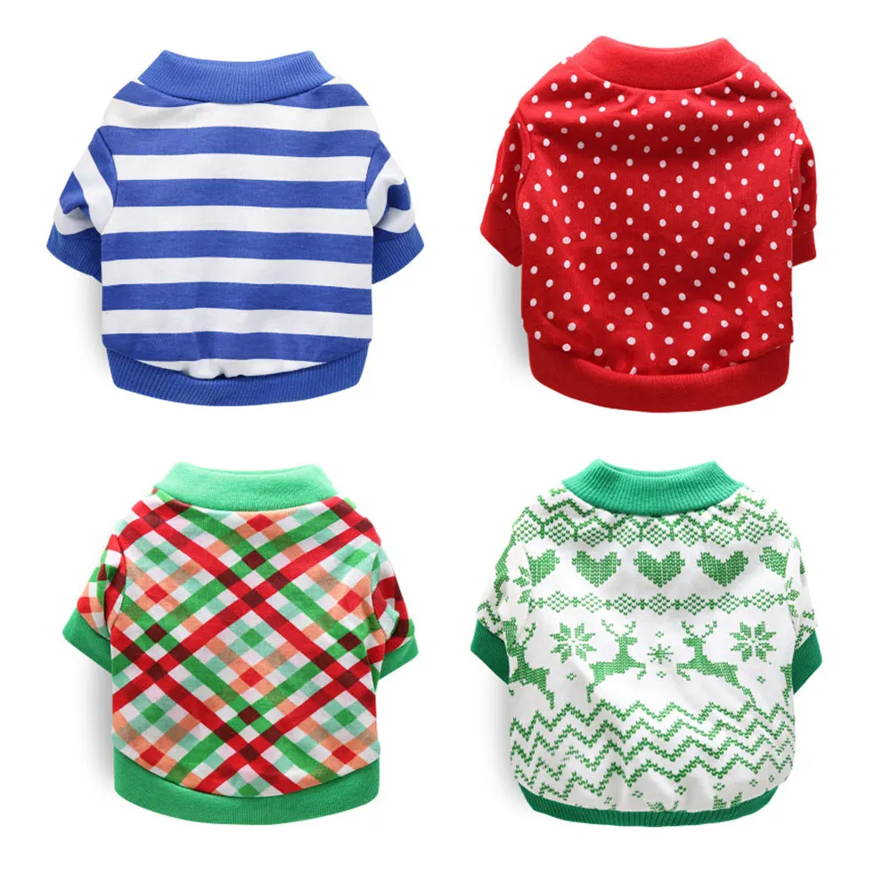 

Multi Patterns Dog Vest Pink Green Color Pet Clothes for Small Dogs Christmas New Year Cats Yorkies Chihuahua Puppy T-Shirts