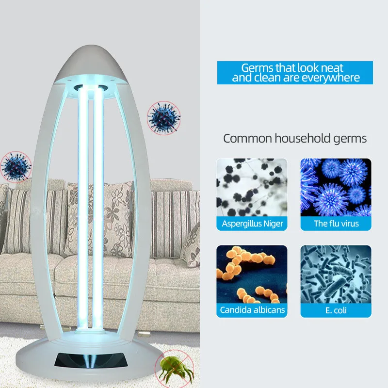 

38w Led Uvc Lampe Mini Uv Sterilizer Sterilisation Lamp Luminaria Ozone Intelligent Remote Control Home for School Kindergarten