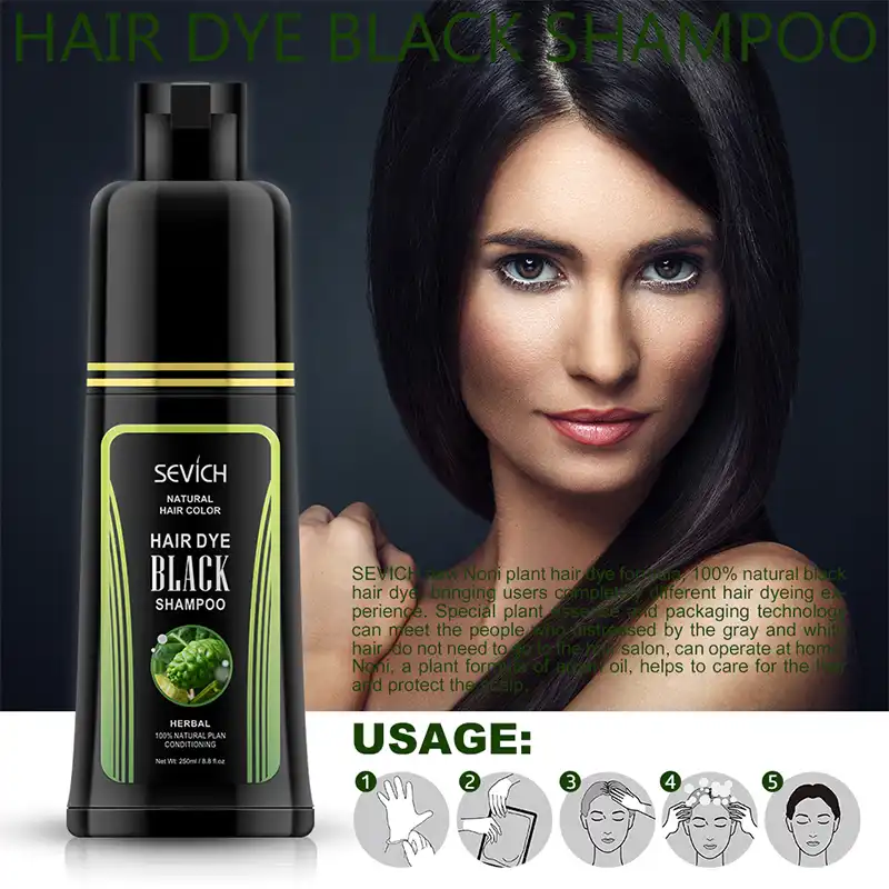 Sevich 250 Ml Naturalnaya Rastitelnaya Essenciya Kraska Dlya Volos Shampun Vsego Za 15 Minut Belye Volosy V Chernyj Travyanoj Bystryj Chernyj Shampun Dlya Volos Aliekspress