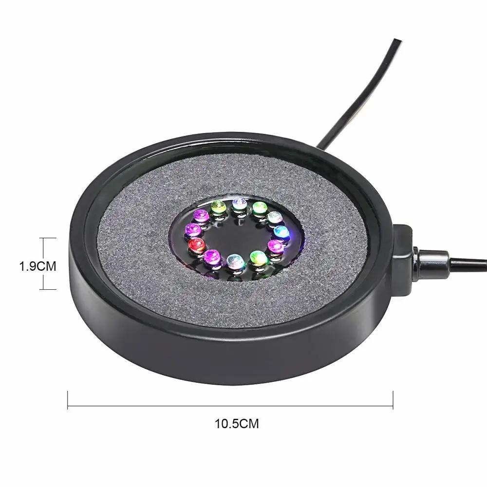 Многоцветный аквариум светодиодный воздушный каменный диск круглой формы Bubbler для пузыри для аквариума диффузор с 12 автоматическое изменение цвета светодиодный s