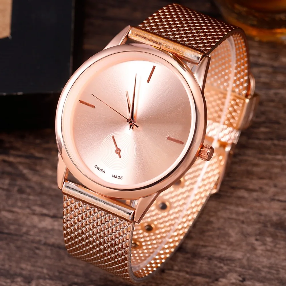 

New Fashion Alloy Belt Mesh Clock Unisex Women Watch Casual Couple Quartz Wristwatch Relogio Feminino Saat Watches For Ladies