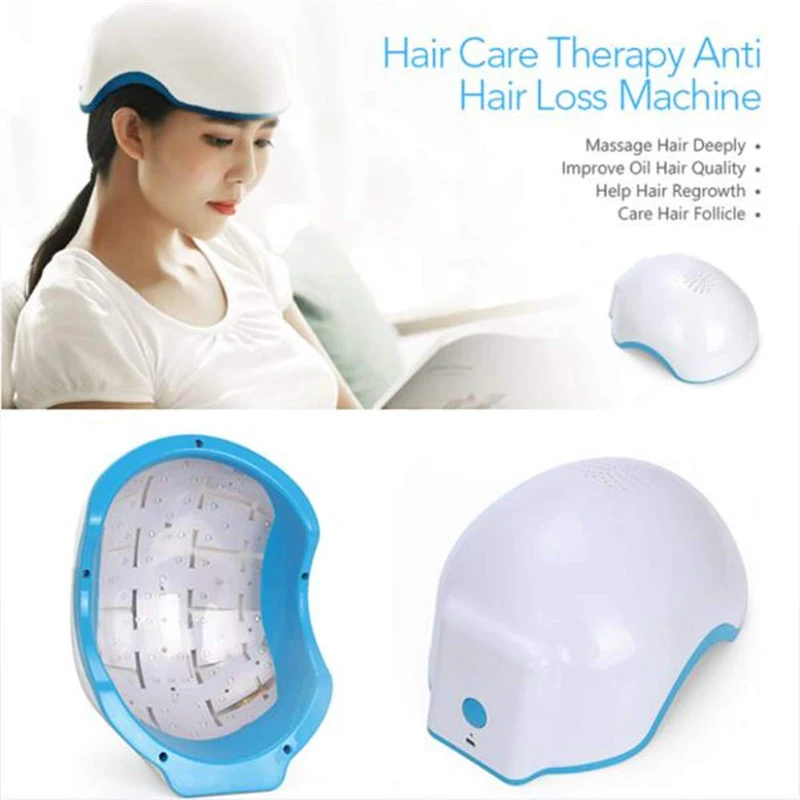 Hair LED Regrowth Rejuvenator Anti-hair Loss Cap Growth Helmet Stimulate Follicle Regeneration All Types White | Красота и здоровье