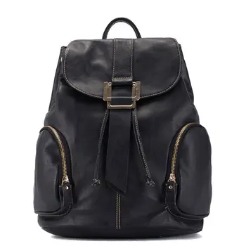 

Korean-style Backpack Men and Women Genuine Leather Casual Outdoor Backpack Vintage Cowhide Large Bag