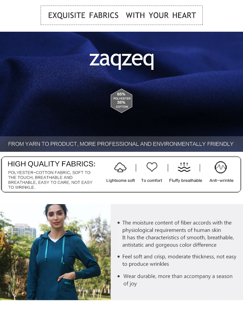 2019zaqzeqOperating номер медсестры рабочая одежда с длинным рукавом доктор Ручная стирка одежды одно пальто