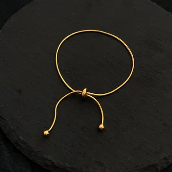 

Korean-style Non-mainstream Design Adjustable Drawstring Bracelets Simple Retro Does Not Fade Titanium Steel Stack Wear Bracelet
