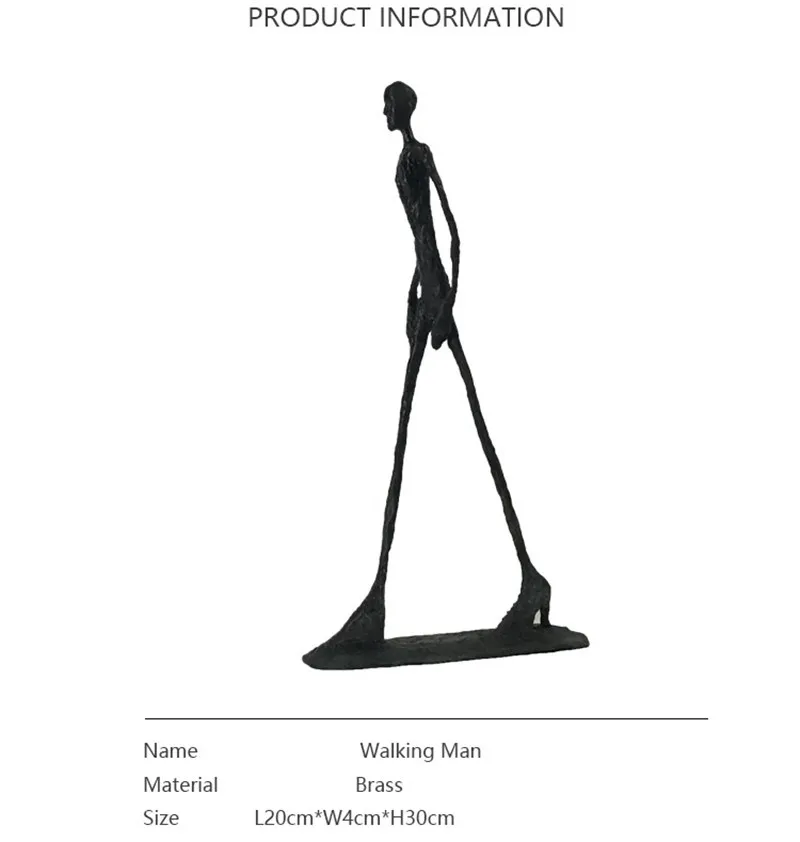 [HHT] ручная работа, латунная статуя персонажа, ходячий человек, одинокий ходунок, скульптура Giacometti, украшение для дома, офисный Декор