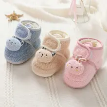 Criança inverno quente do bebê recém nascido rastejando sapatos booties menino menina chinelos animal berço sapatos infantis não deslizamento macio sola botas