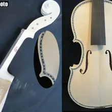Твердая древесина незавершенная скрипка 4/4, инкрустированная оболочки очистки, резные ребра, шеи#13988
