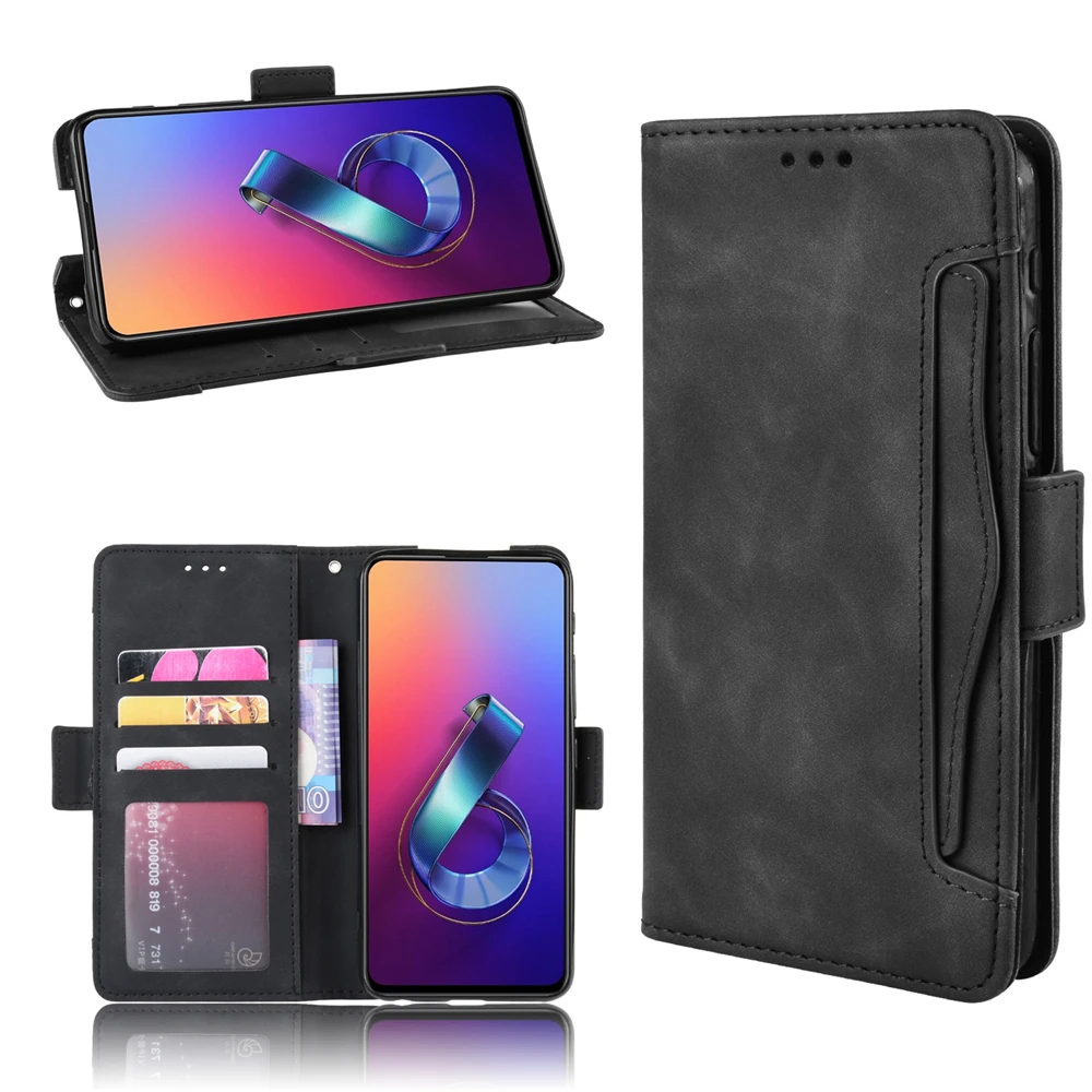 Для Asus ZenFone 6 ZS630KL ROG Phone 2 PU кожаный чехол-кошелек с несколькими картами для мобильного телефона Магнитный Флип-Стенд защитный чехол