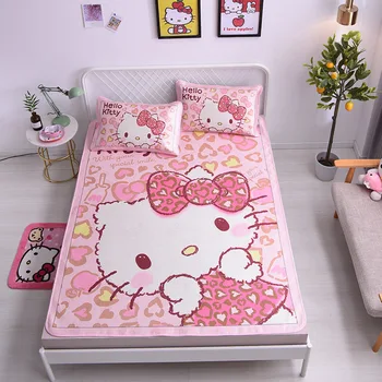 

3pcs/set Kitty Cat Bed Sheet Set 150x200cm Fitted Crib Sheet Kids Toddler Bed Mat Baby Crib Bedding Set Baby Mattress Bed Sheets