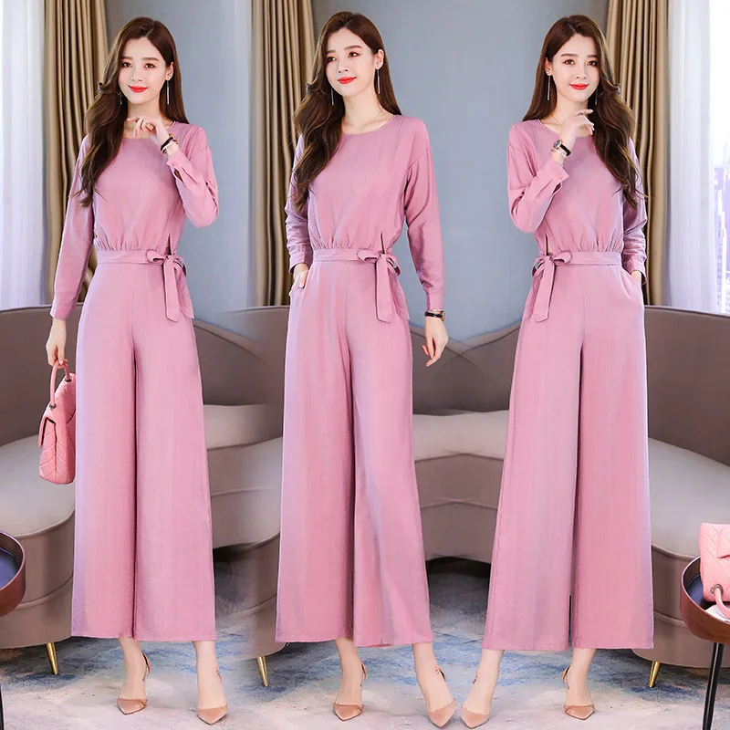 

2019 Autumn Solid Color Loose Pants Even Pieces Comfortable Trend Elegant Elegant Slim Fit Slimming Fashionable Simple