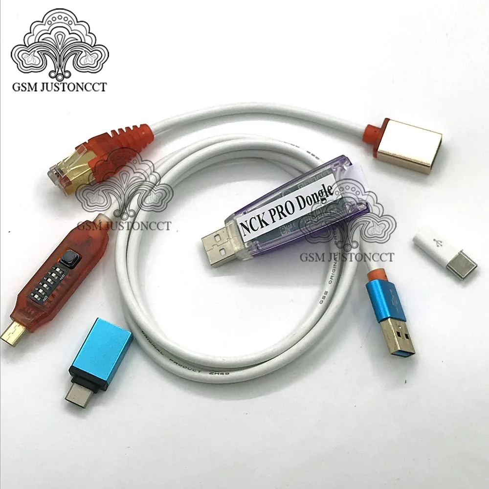 Новейший оригинальный NCK Pro Dongle Pro2 Dongl + все кабели загрузки (NCK DONGLE UMT 2 в 1)