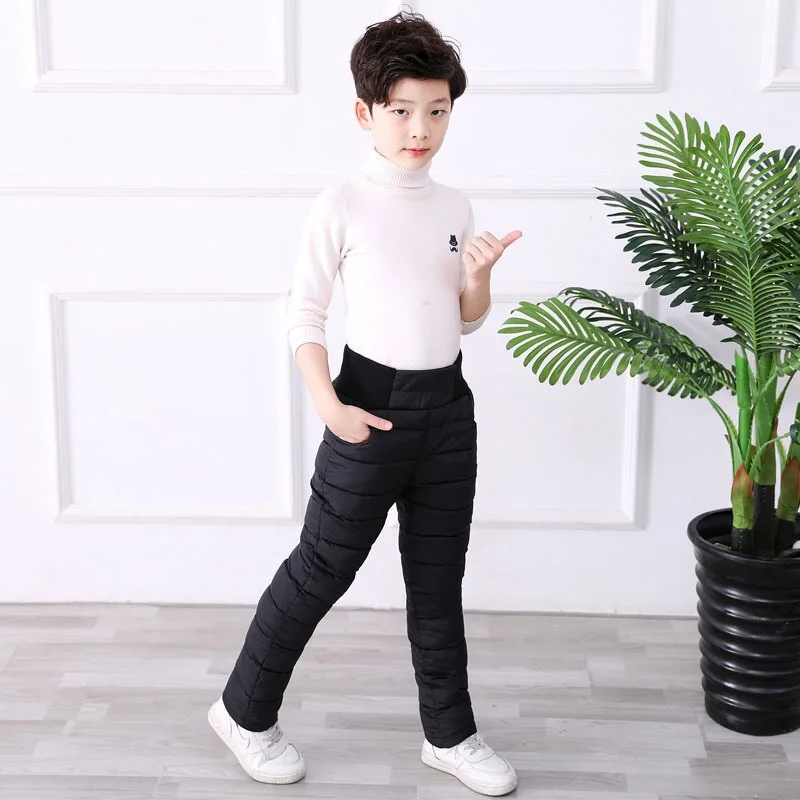 

2020 Winter Teens Girls Boys Down Pants Children High Quality Warm Down Pant Boys Trousers Kids Leggings Teenage Down Ski Pants
