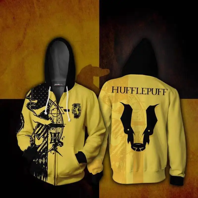 Style 13 Zipper Wizardry Ravenclaw Gryffindor Hufflepuff Slytherin худи с 3D принтом Харадзюку уличная одежда унисекс для мужчин и женщин - Цвет: Style 13 Zipper