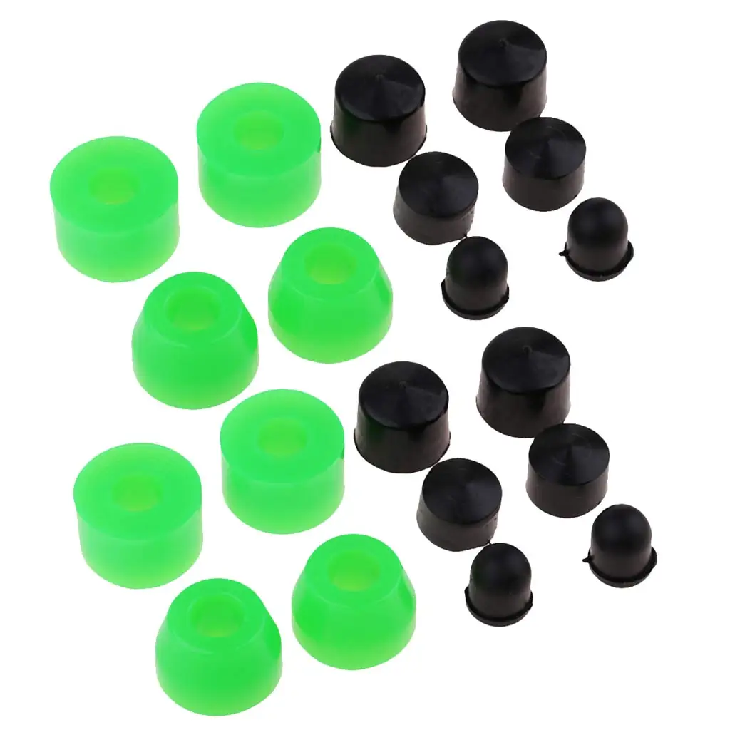 Skateboard Longboard Truck Replacement Bushings & Pivot Cups Set - 20 Pack (for 4 Trucks), Shockproof