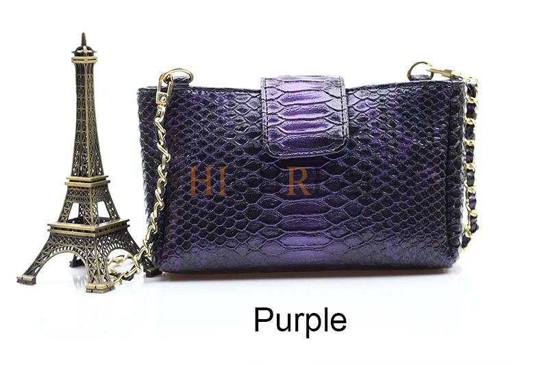 HIGHREAL Новая модная цепочка-змейка сумки на плечо высокое качество Змеиный узор сумка через плечо дорожная сумка Прямая поставка - Цвет: Purple