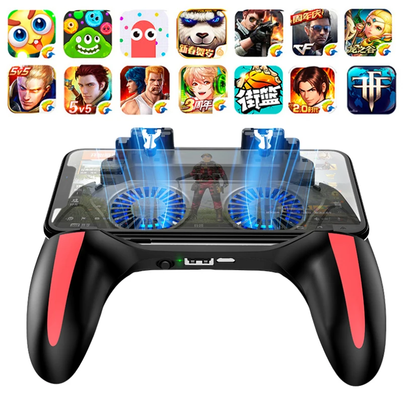 

Dual Cooling Fan 2500/5000mAh Mobile Power Game Handle for PUBG Controller Android IOS Mobile Game Handle