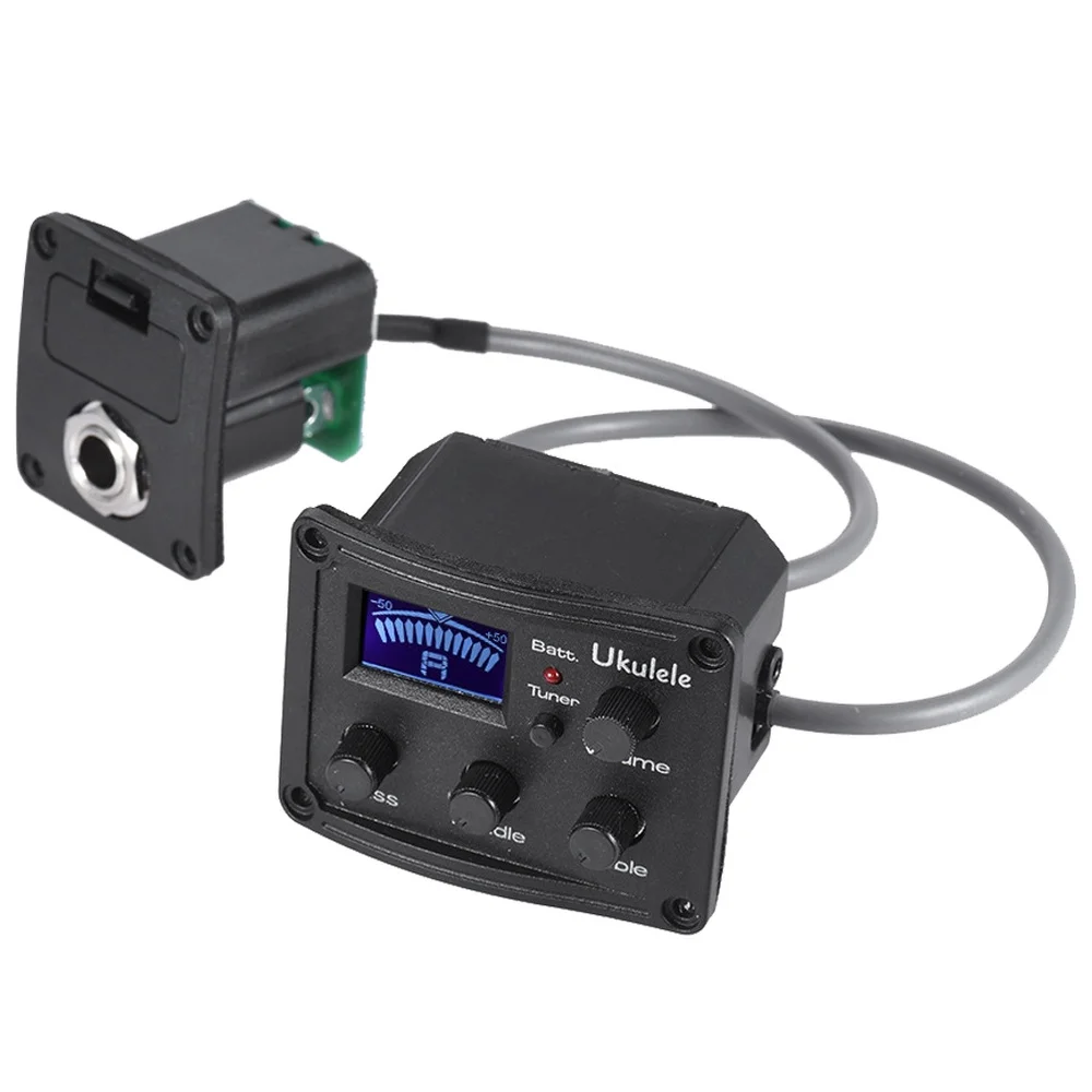 

1 PC Pickup Professional LCD Display Durable 3-Band Preamp Amplifier Piezo Pickup Tuner EQ Equalizer for Ukulele