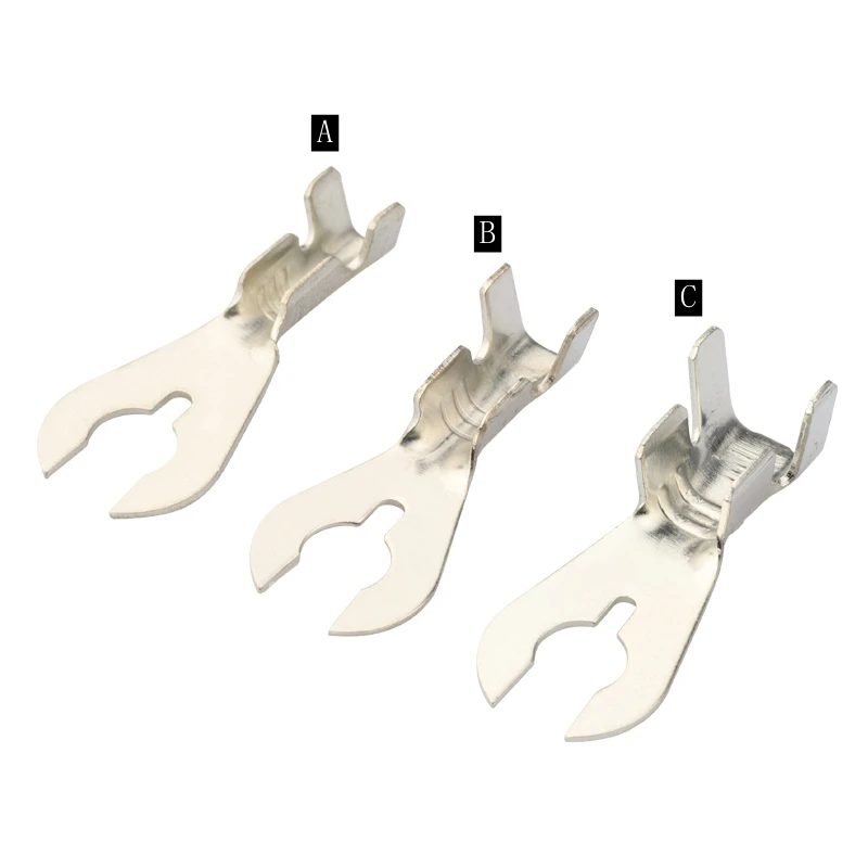 

50pcs/lot 5.2mm crab feet terminal fork lugs U-shaped cold-pressed terminal copper wire ear