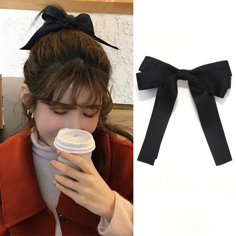 Большой бант Лолита заколки для девочек ленты волос сплошной цвет фестиваль в