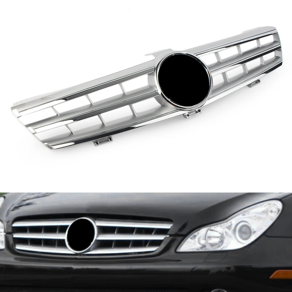 

Auto Car Front Grille ABS Plastic Upper Grill For Mercedes Benz W219 GLS-Class CLS500 SLS600 2004 2005 2006 2007 Chrome Silver