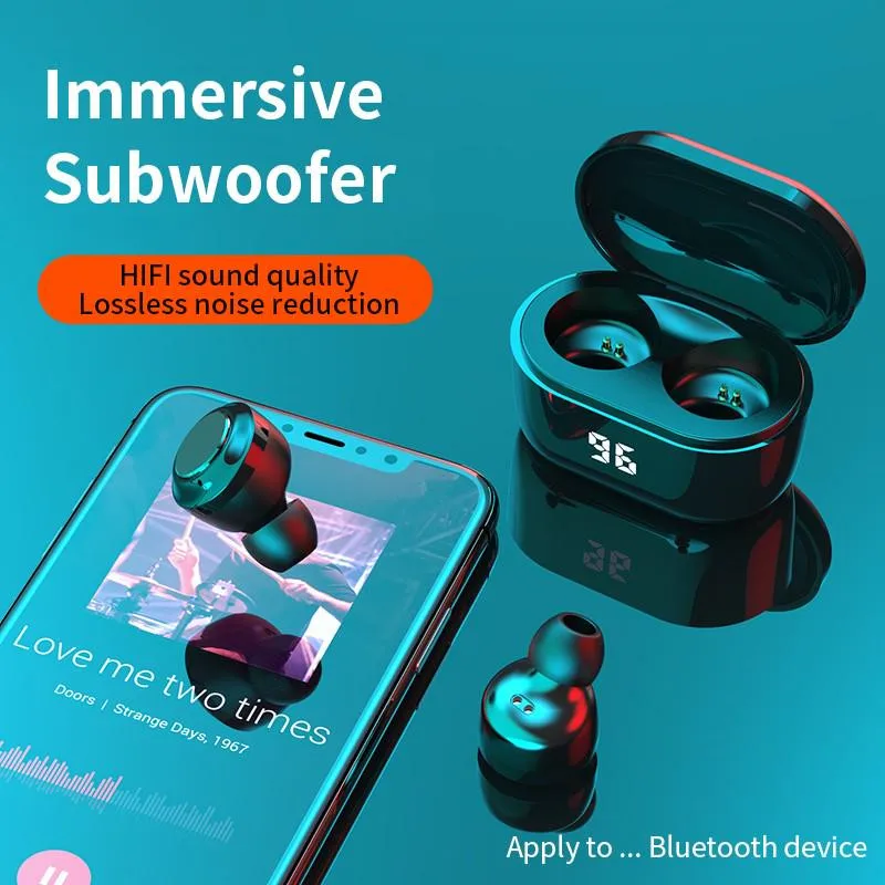 Wireless TWS Bluetooth 5 0 LED Power Display Upgrade Stereo Charging Case Waterproof Headphone Touch Control Mini Headset