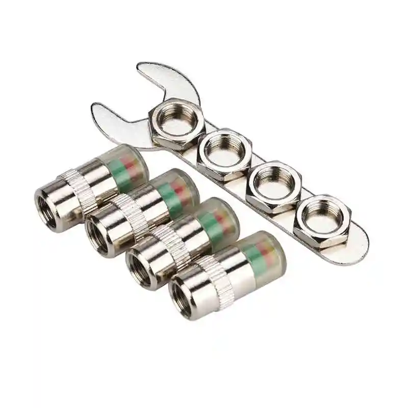 

4PCS Car Auto Tire Pressure Monitor Gage Alert Sensor Indicator Valve Caps Wheel Tires Valves Tyre Stem Air Caps Airtight Cover