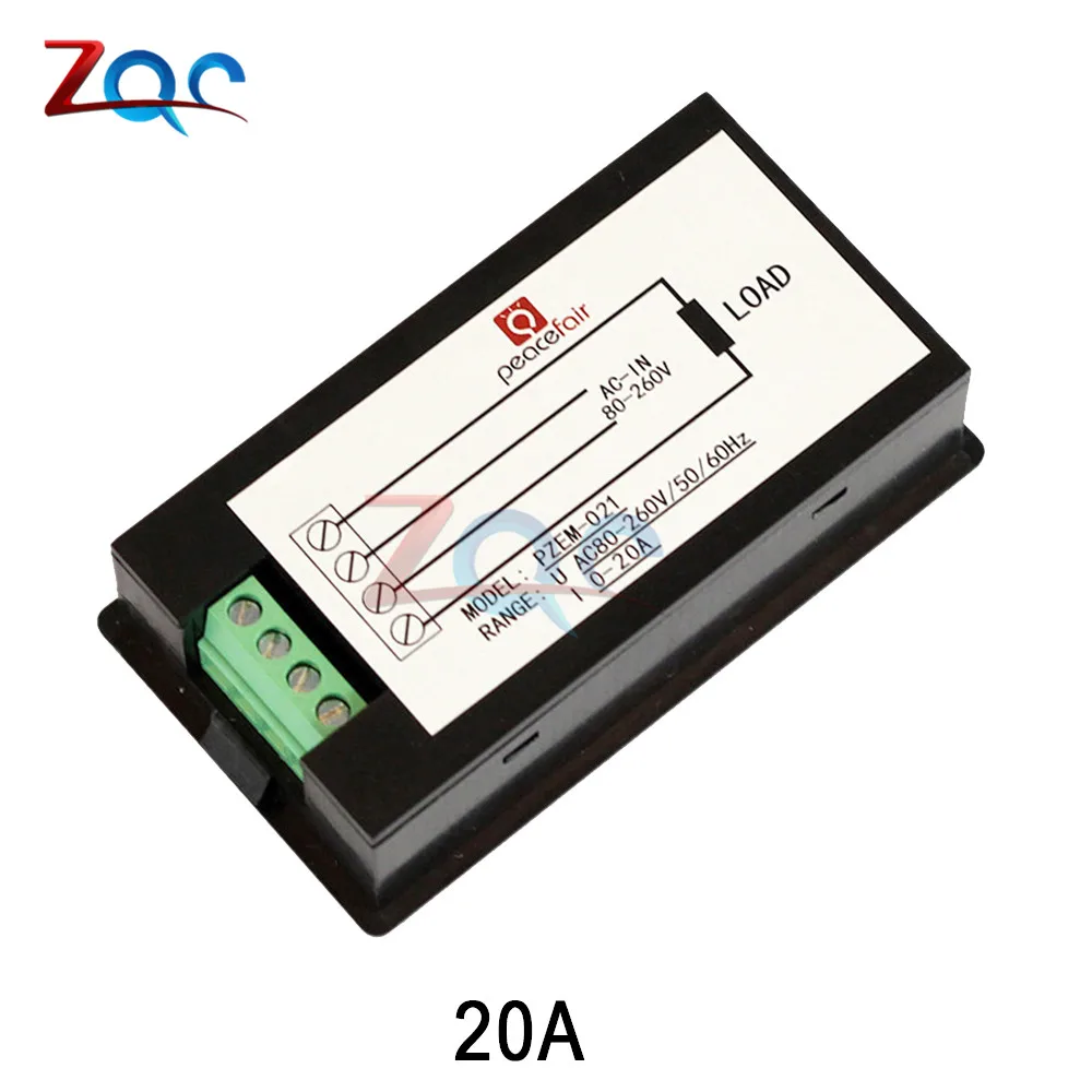AC 80V 260V 100A 20A ЖК дисплей Дисплей цифровой токовый Вольтметр Амперметр ваттметр