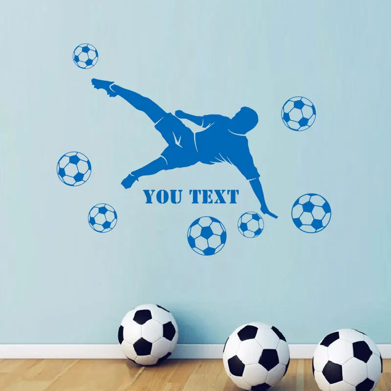 

Personalised Name Footballer Player Goal Scorer Soccer Football Wall Sticker Vinyl Home Decor Boy's Room Kids Bedroom Decal 3813