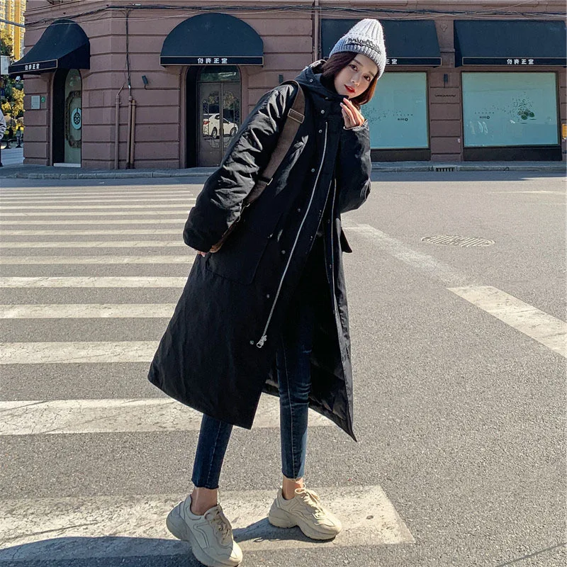 

Photo Shoot Short-height Mid-length Cotton-padded Jacket Women's 2020 Winter New Style Korean-style Loose-Fit down Coat Cotton C