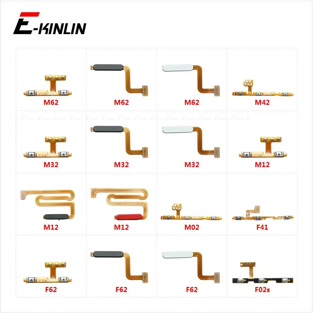 

Power On Off Button Volume Switch Key Control Flex Cable Ribbon For Samsung Galaxy F02s F41 F62 M02 M12 M32 M42 M62 Repair Part