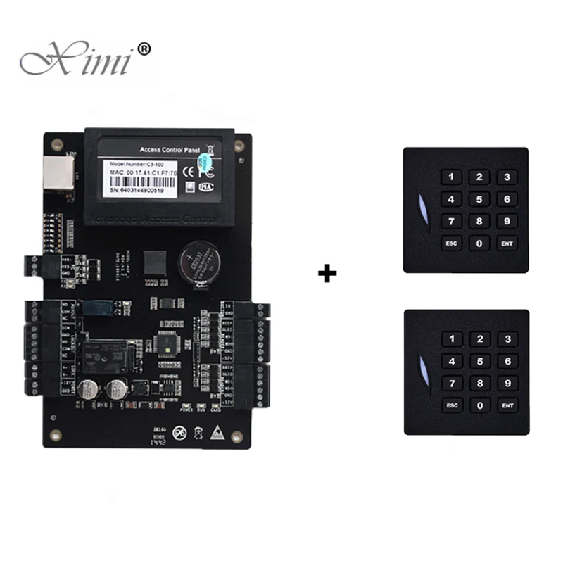 C3-100 N 2pcs KR102E Хорошее качество ZK C3-100 панель управления доступом двери с 2 шт 125 кГц карта ридер с TCP/IP связь 1 дверь Контролер доступа - Цвет: C3-100 N 2pcs KR102E
