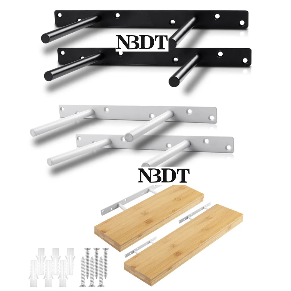 flotantes Soportes de estante flotante Soporte oculto de hardware sólido de acero oculto de 6 pulgadas para estanterías de en pared Paquete de 2 vemax.es