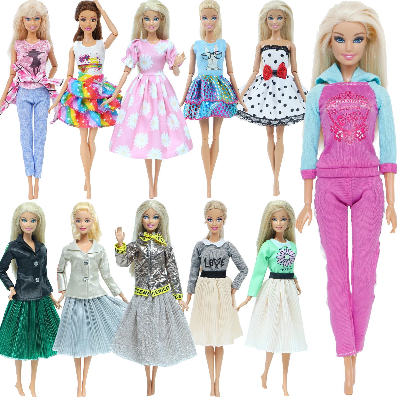 Blouse Dress Outfit Shirt Pants Clothes-Accessories Barbie-Doll Vest Handmade Fashion