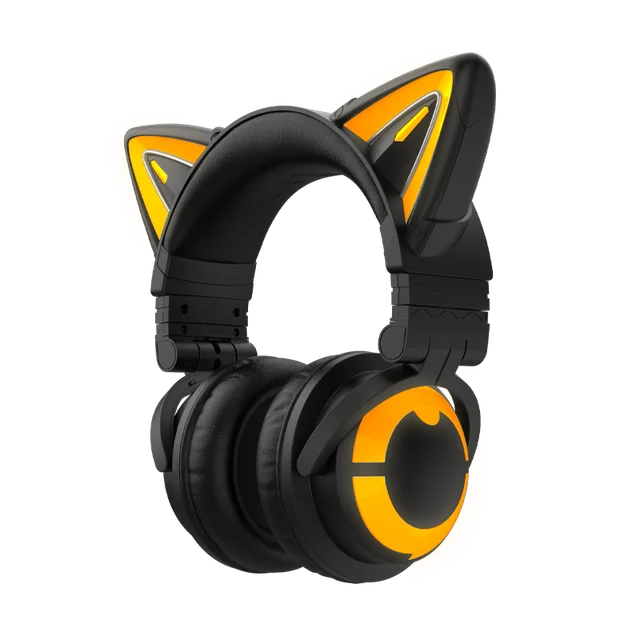 Yowu 3 5sかわいい猫ワイヤレスヘッドフォンappコントロールrgbライト高品質猫カスコ女の子かわいい猫耳ヘッドセットコンピュータゲーム Headphone Headset Aliexpress